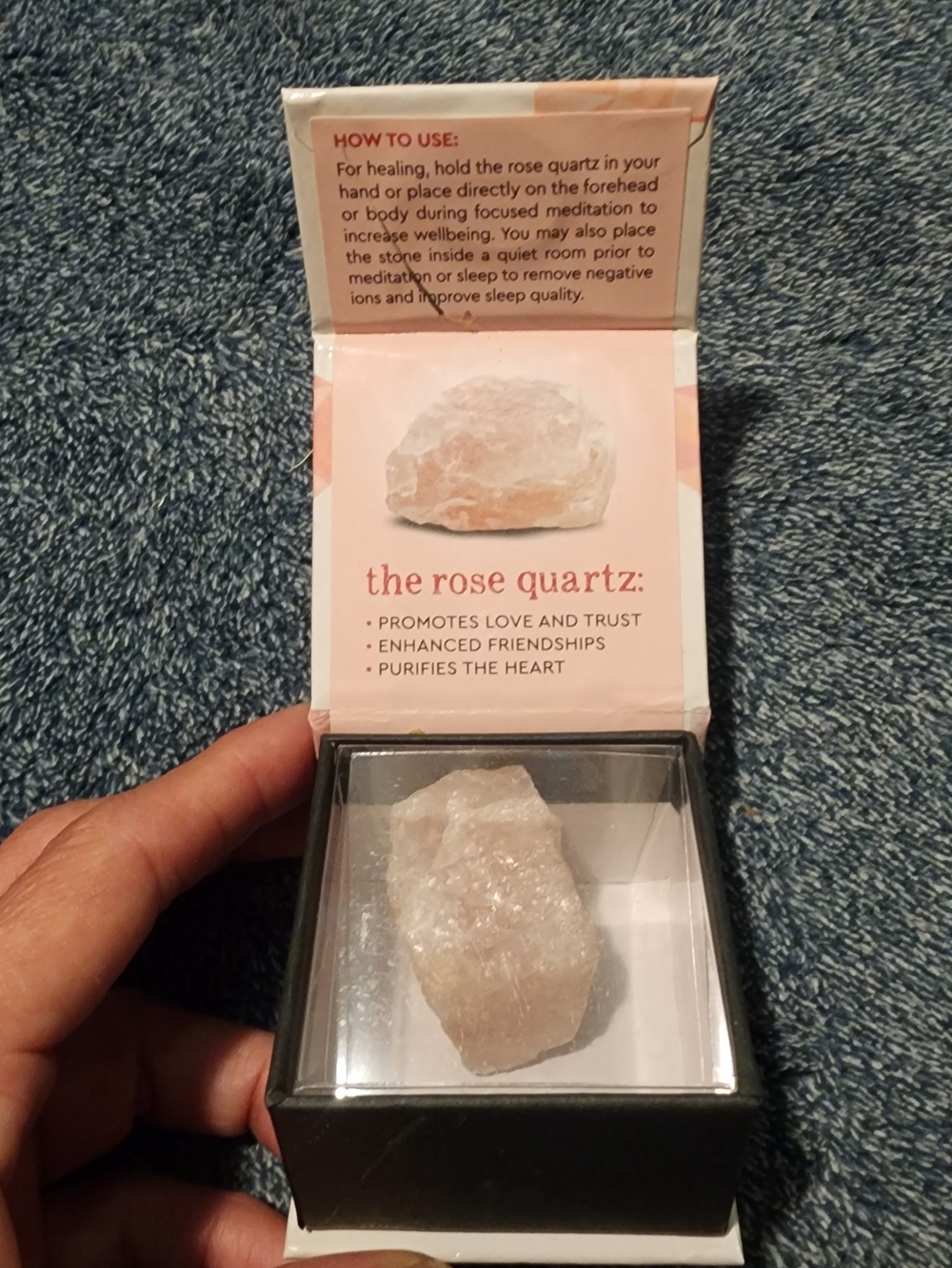 Rose Quartz Healing Stone Display - Pink